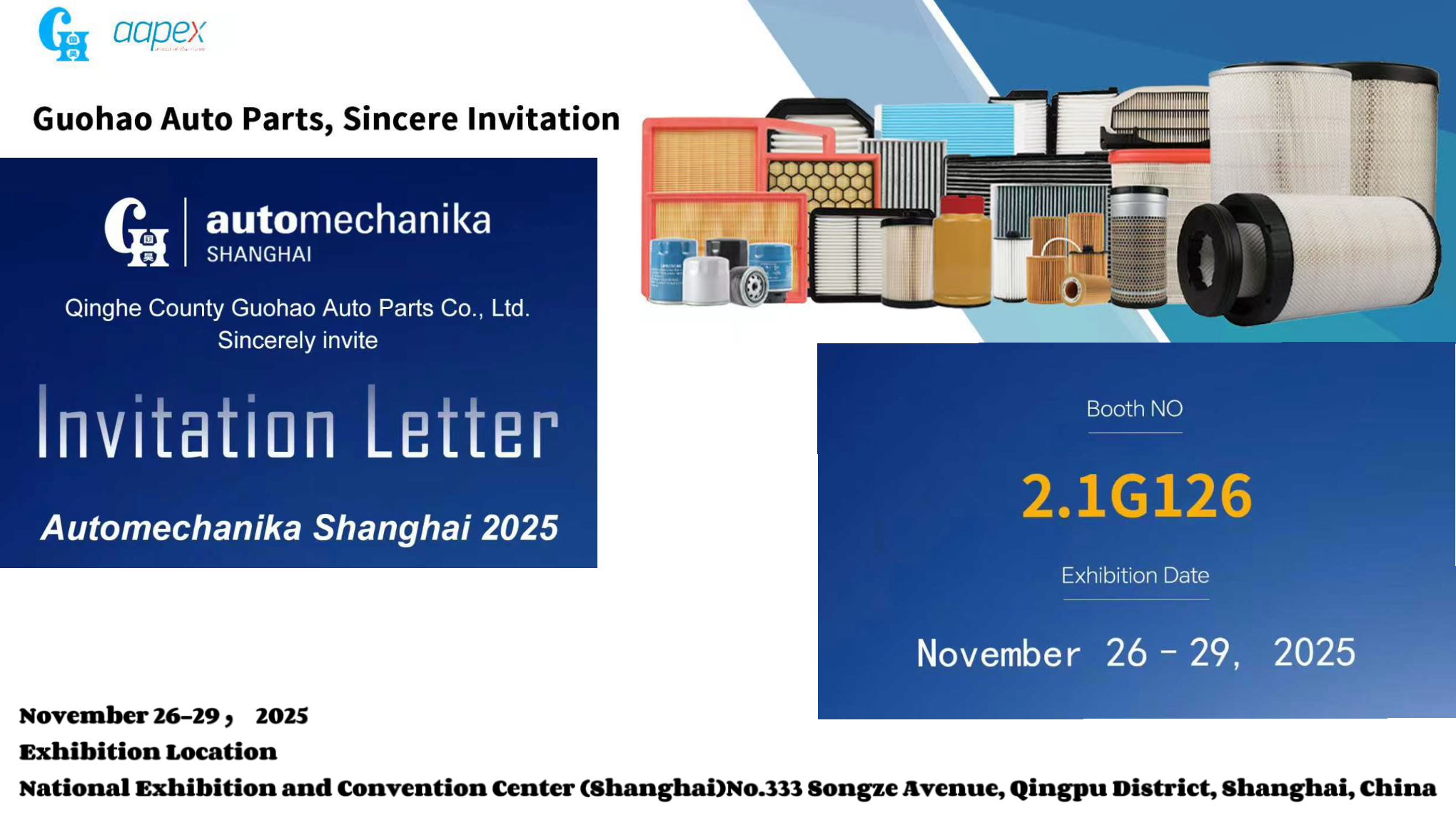 Li-Filters tsa Guohao li Mothating oa ho Qala Automechanika Shanghai 2025!